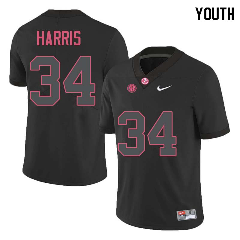 Youth #34 Damien Harris Alabama Crimson Tide College Football Jerseys Sale-Black
